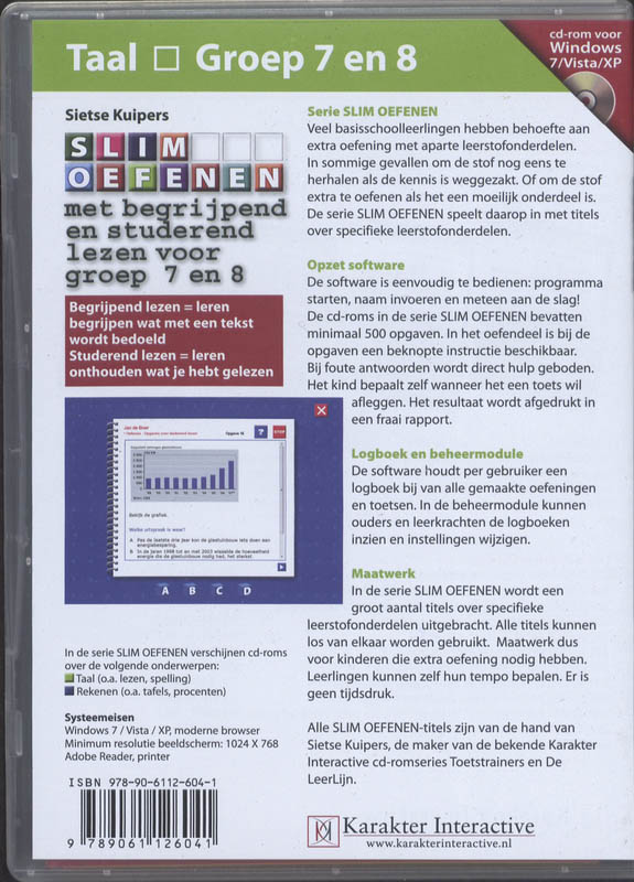 Achterkant van SLIM OEFENEN met begrijpend en studerend lezen voor groep 7 en 8