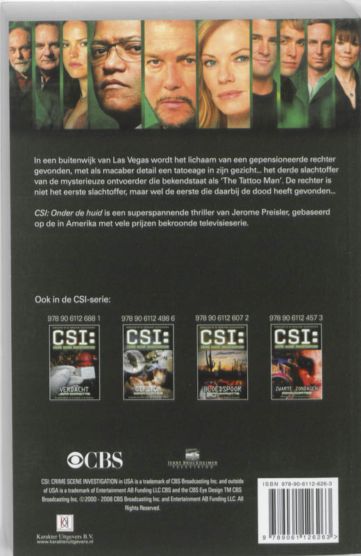 Achterkant van CSI: Onder de huid