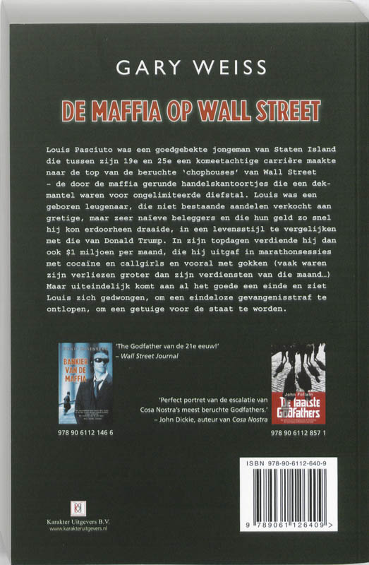 Achterkant van De maffia op Wall Street