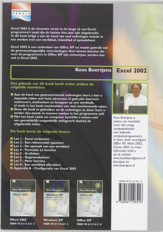 Achterkant van Excel 2002