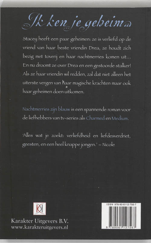 Achterkant van Nachtmerries zijn blauw
