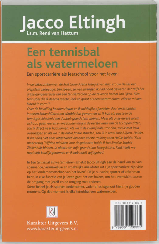 Achterkant van Een tennisbal als watermeloen