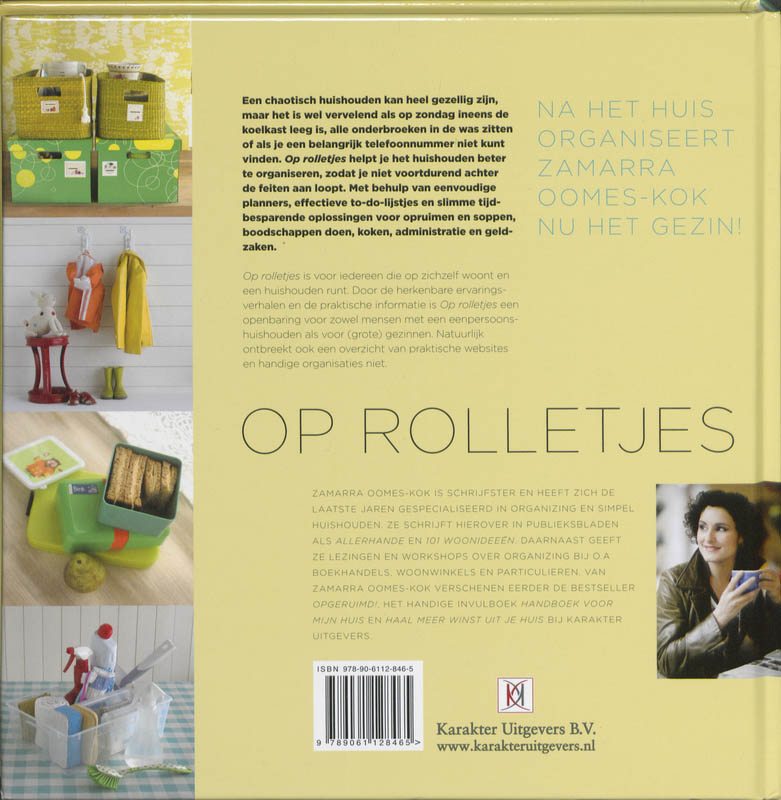 Achterkant van Op rolletjes