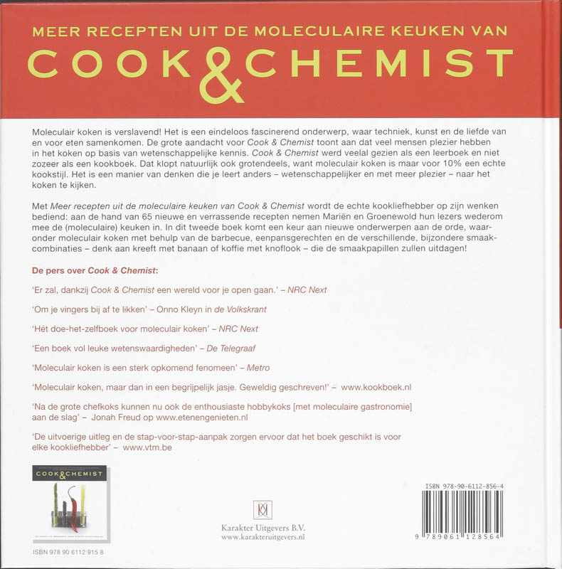 Achterkant van Meer recepten uit de moleculaire keuken van Cook & Chemist