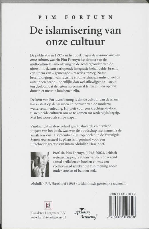Achterkant van De islamisering van onze cultuur