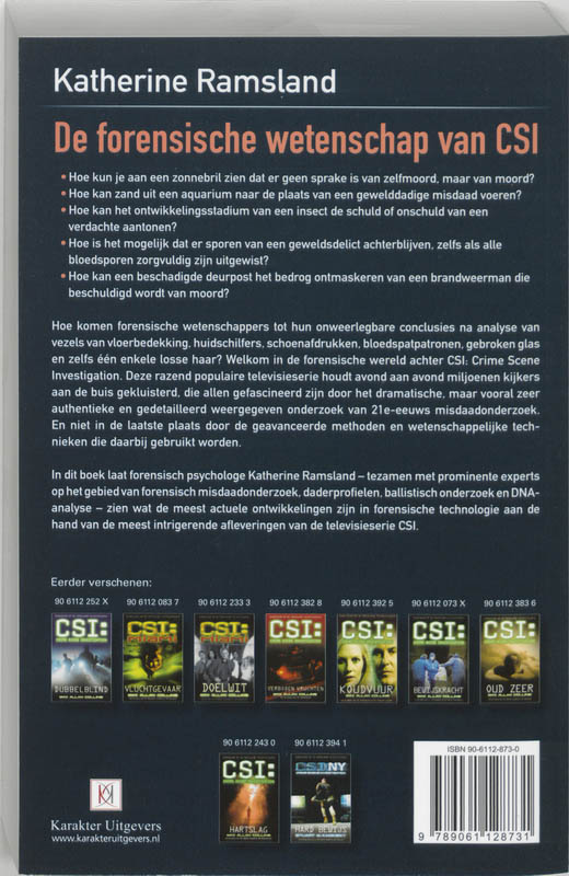 Achterkant van De forensische wetenschap van CSI