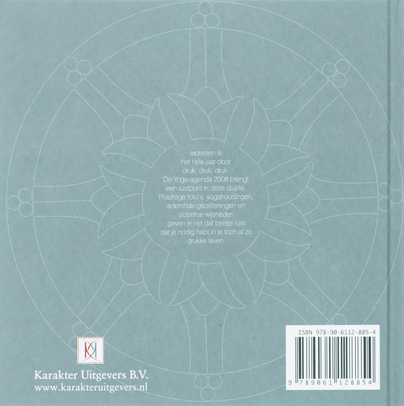 Achterkant van Yoga-agenda 2008