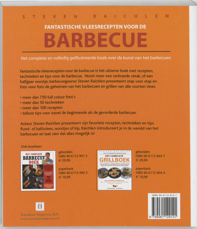 Achterkant van Fantastische vleesrecepten voor de barbecue