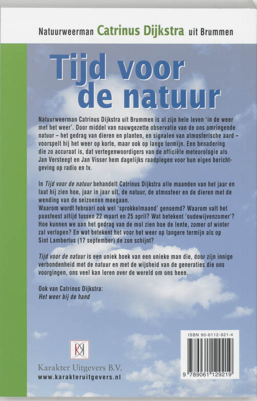 Achterkant van Tijd voor de natuur