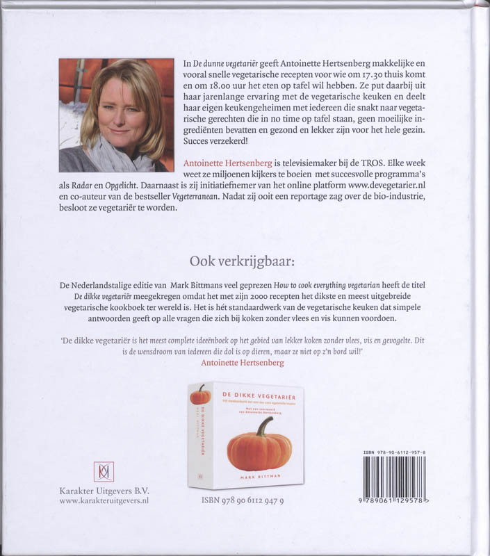 Achterkant van De dunne vegetariër