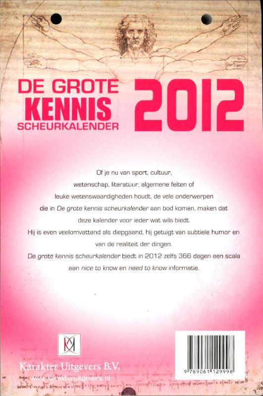 Achterkant van De grote kennisscheurkalender 2012