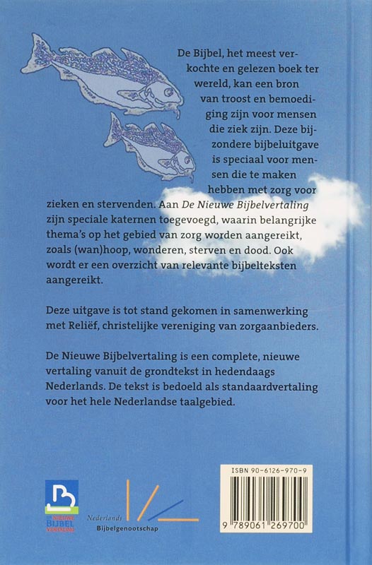 Achterkant van Bijbel voor de zorg