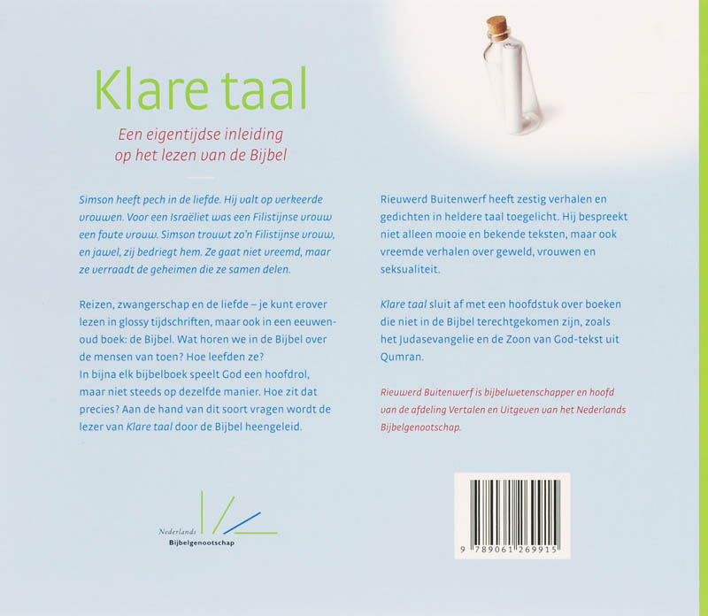 Achterkant van Klare taal