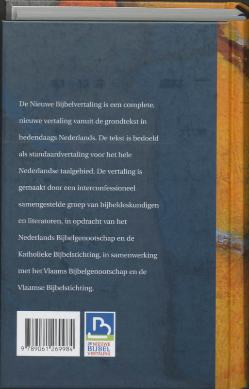 Achterkant van Bijbel NBV met dwarsverwijzingen
