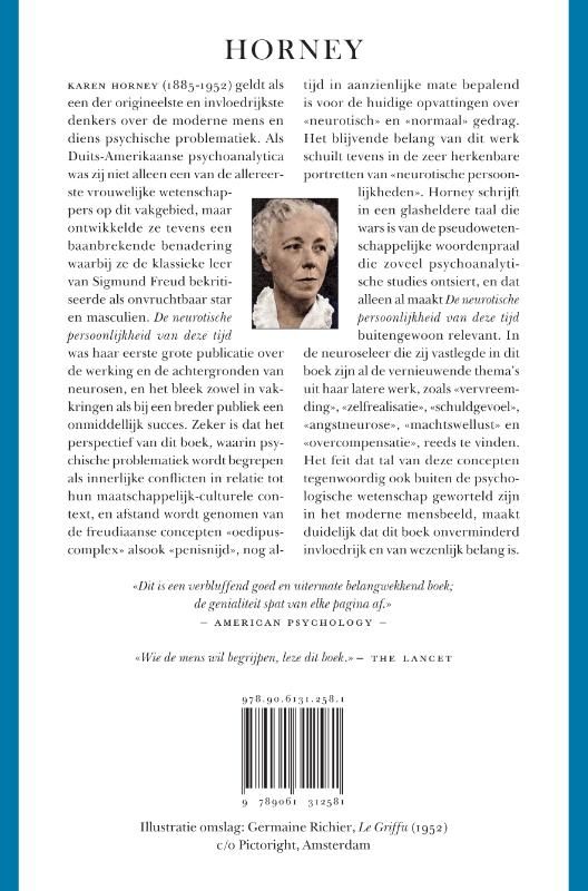 Achterkant van De neurotische persoonlijkheid van deze tijd
