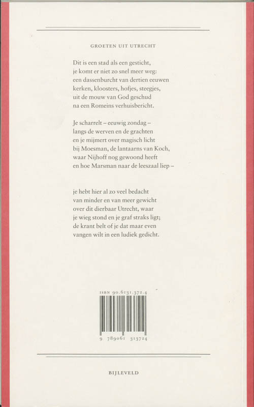 Achterkant van Utrechtse Gedichten