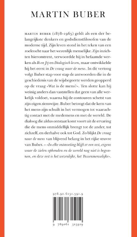 Achterkant van De vraag naar de mens