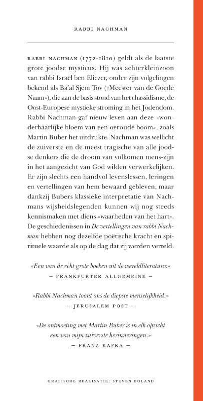Achterkant van De vertellingen van Rabbi Nachman