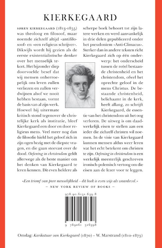 Achterkant van Oefening in christendom