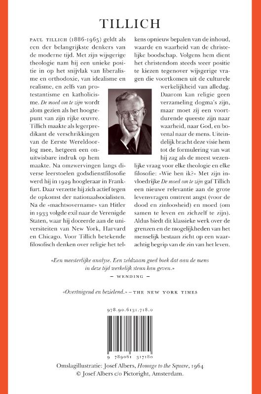 Achterkant van De moed om te zijn