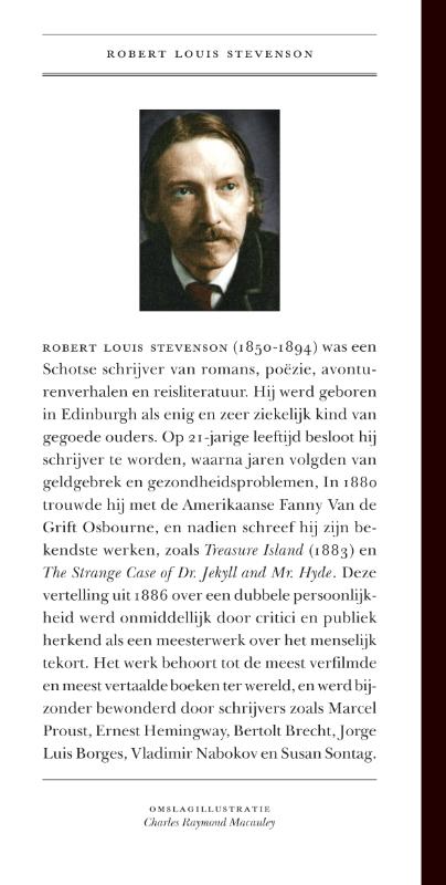 Achterkant van De zonderlinge geschiedenis van dr. Jekyll en mr. Hyde
