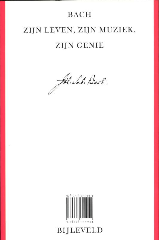 Achterkant van Johann Sebastian Bach