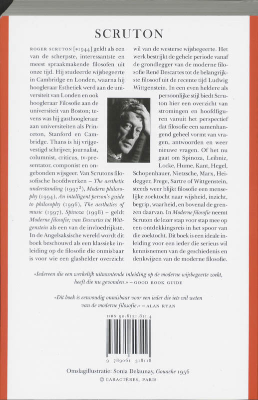 Achterkant van Moderne filosofie