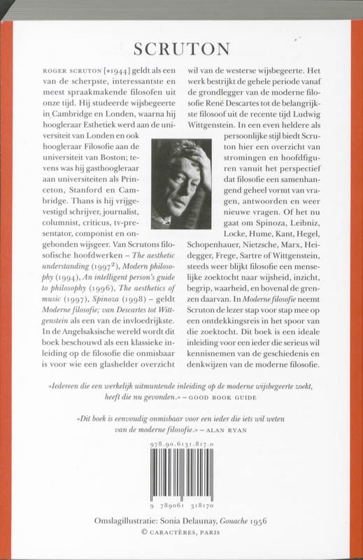 Achterkant van Moderne filosofie