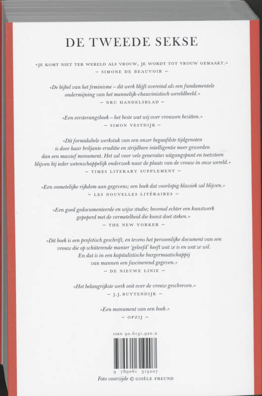 Achterkant van De tweede sekse