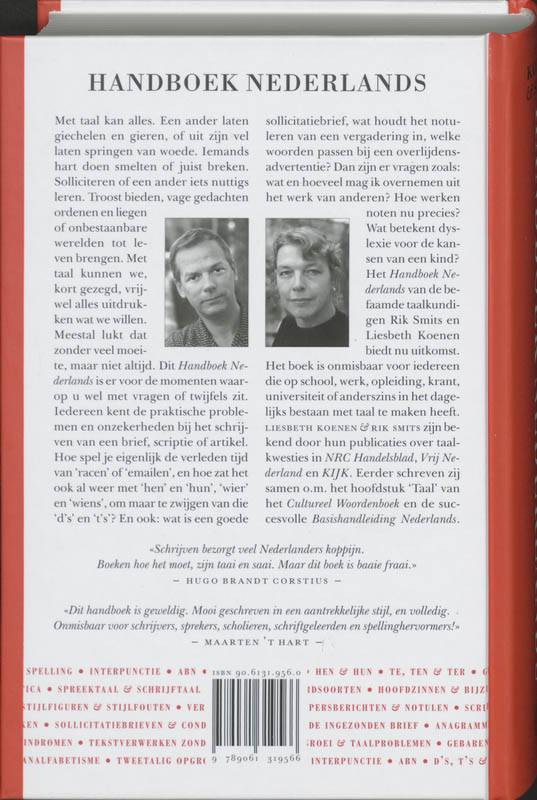 Achterkant van Handboek Nederlands