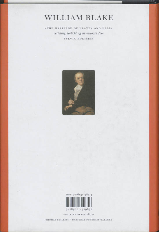 Achterkant van Het huwelijk van hemel en hel