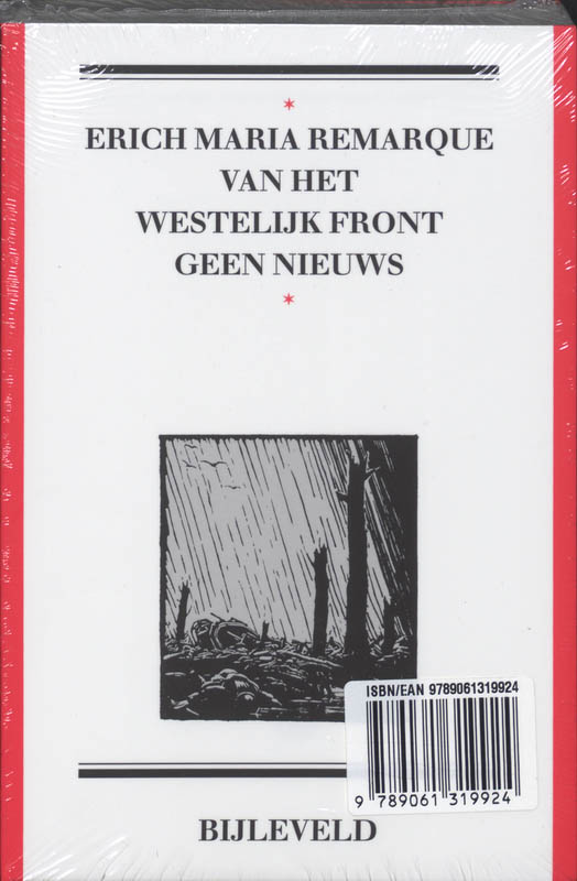 Achterkant van Van het westelijk front geen nieuws