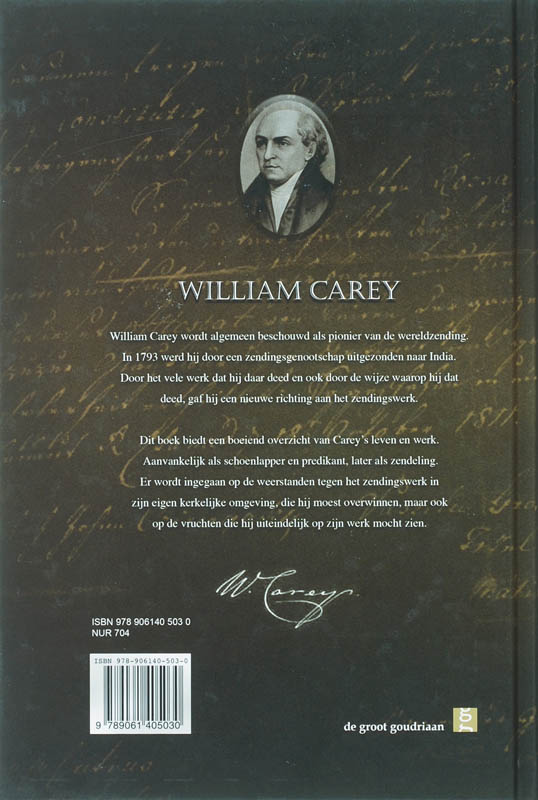 Achterkant van William Carey