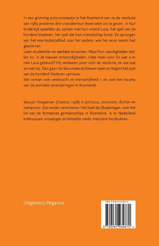 Achterkant van Het spel van de honderd bladeren