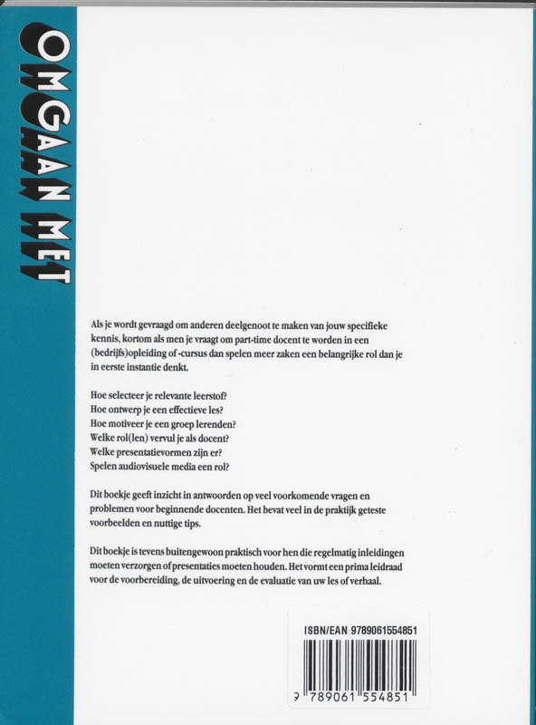 Achterkant van Omgaan met didactische vaardigheden