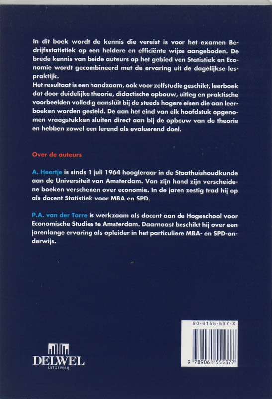 Achterkant van Bedrijfsstatistiek voor mba