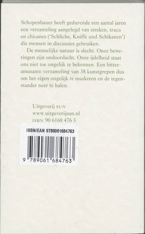 Achterkant van De kunst van het gelijk krijgen