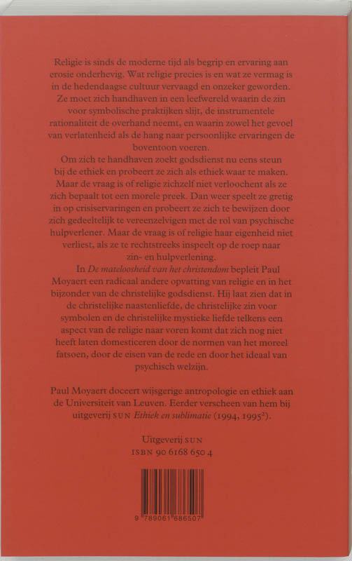 Achterkant van De mateloosheid van het christendom