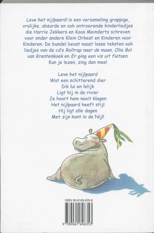Achterkant van Leve het nijlpaard!