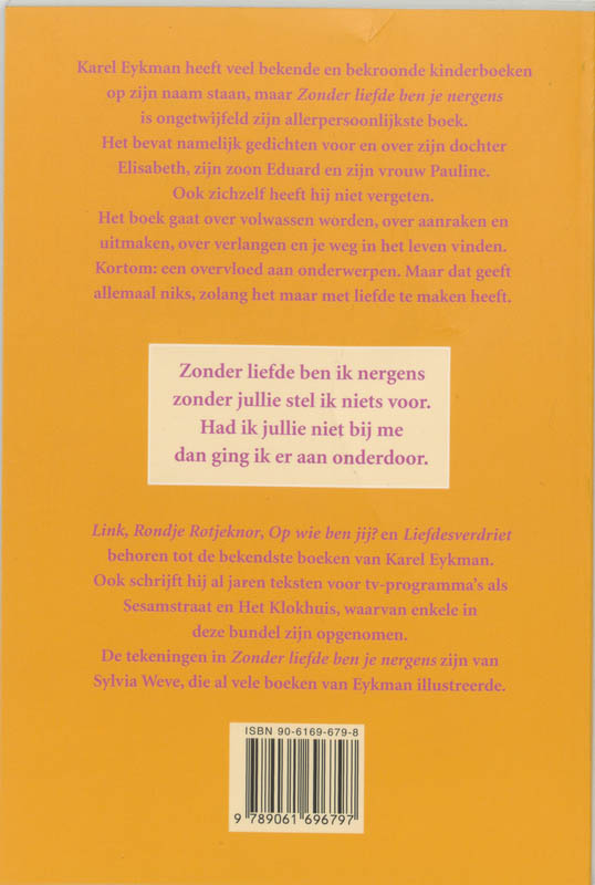 Achterkant van Zonder liefde ben je nergens