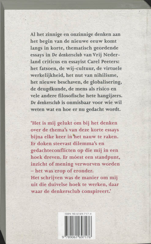 Achterkant van De denkersclub