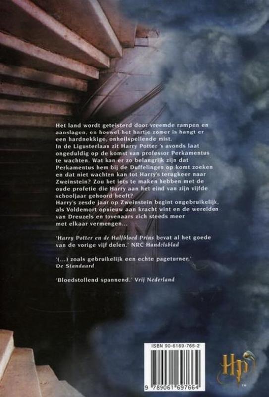 Achterkant van Harry Potter en de halfbloed Prins