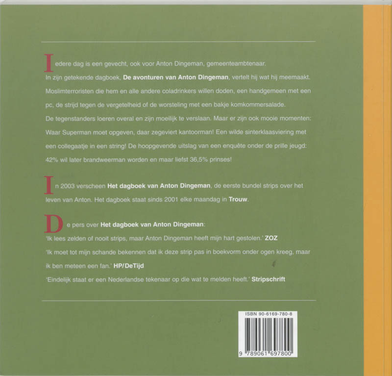 Achterkant van De avonturen van Anton Dingeman