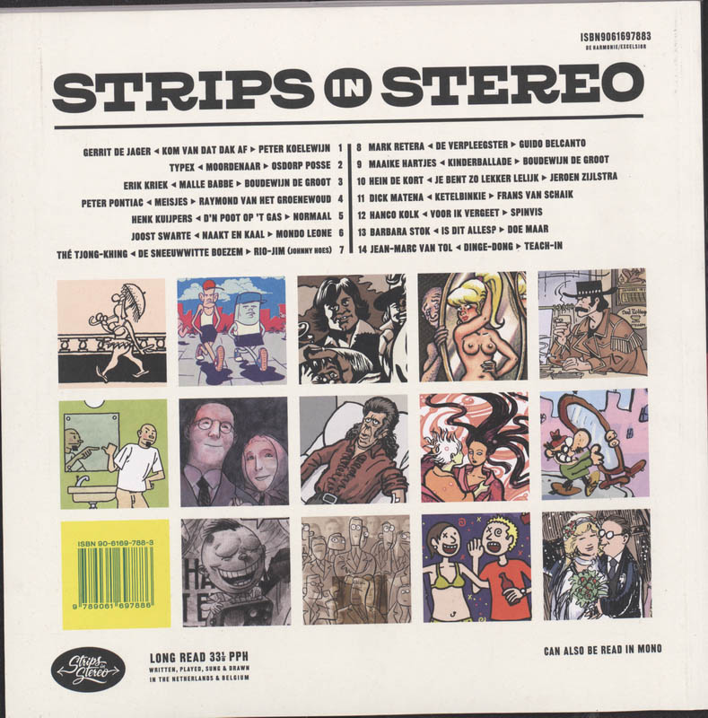 Achterkant van Strips in stereo