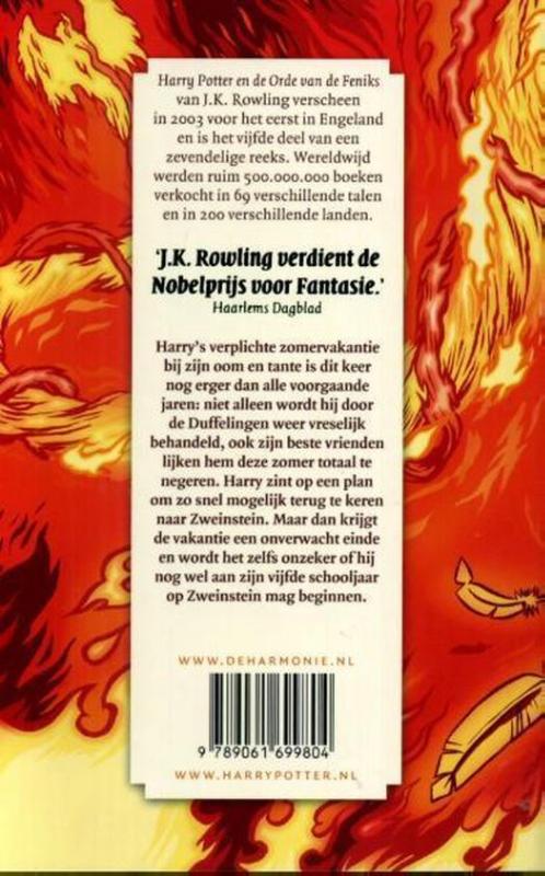 Achterkant van Harry Potter en de Orde van de Feniks