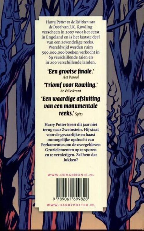 Achterkant van Harry Potter en de relieken van de dood