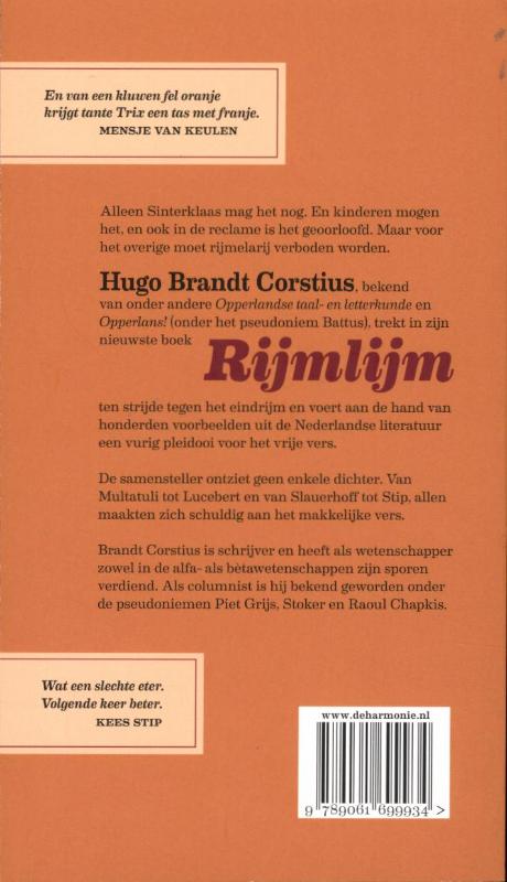 Achterkant van Rijmlijm