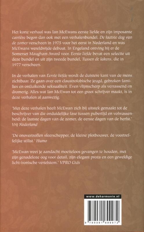 Achterkant van Eerste liefde