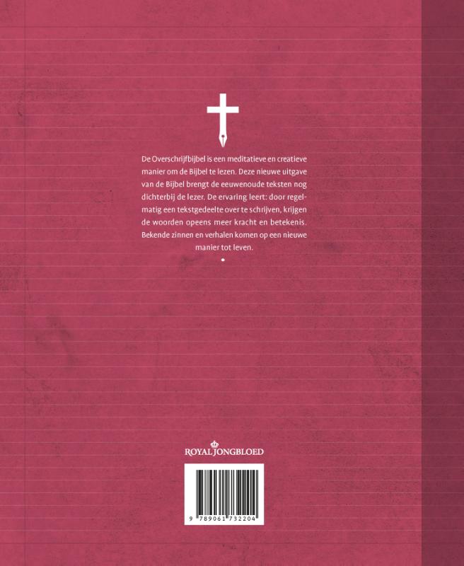 Achterkant van Overschrijfbijbel Evangeliën