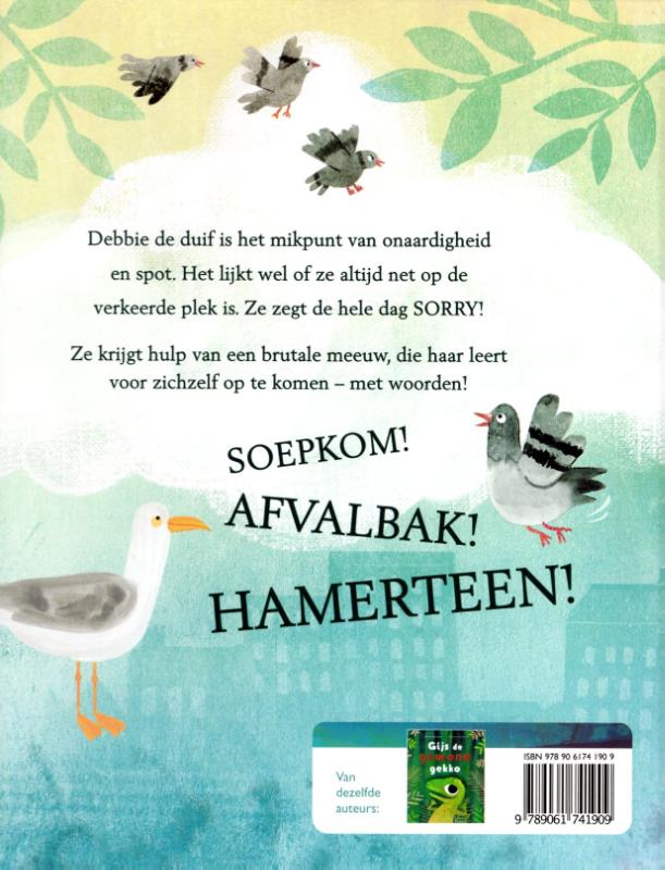 Achterkant van Debbie zegt altijd sorry
